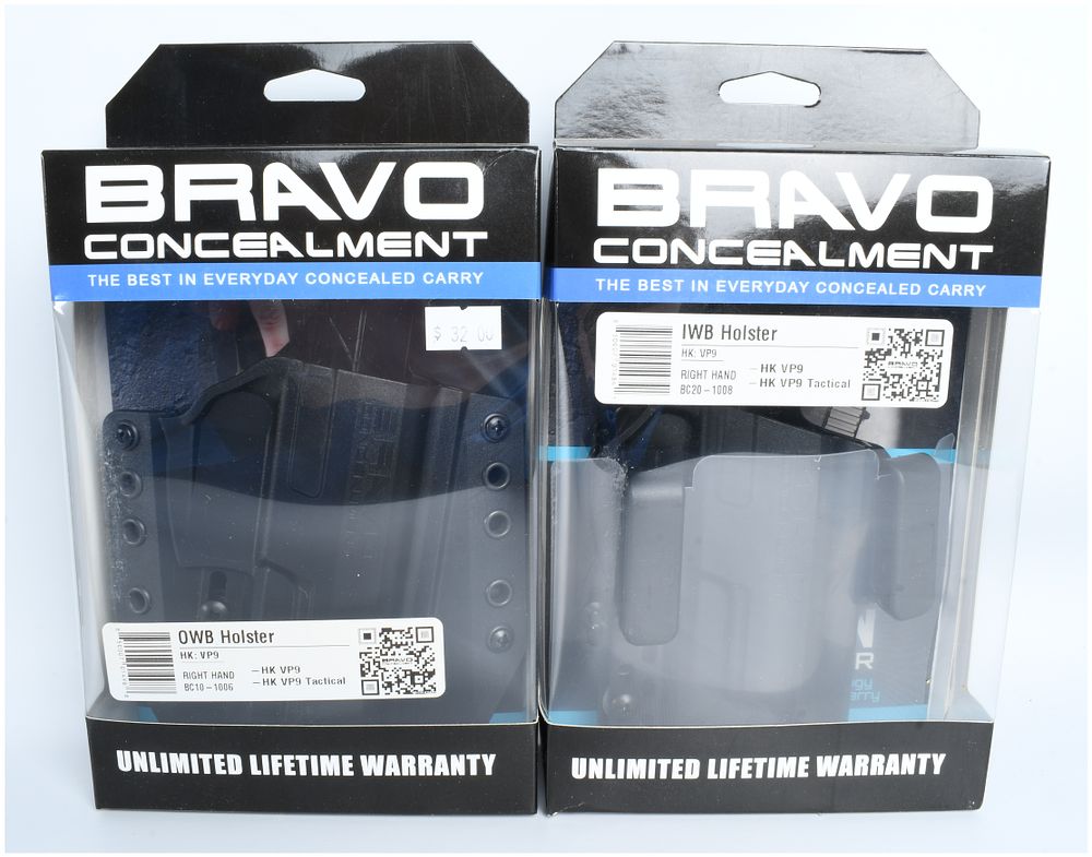 Lot 1091: A Pair of Bravo Concealment Holsters for Heckler and Koch VP9 and VP9 Tactical Pistols