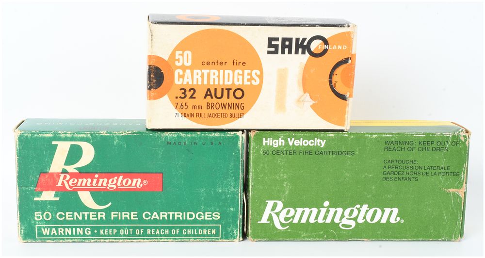 Lot 1099: A Lot of 150 Rounds of Sako and Remington .32 Auto Ammunition