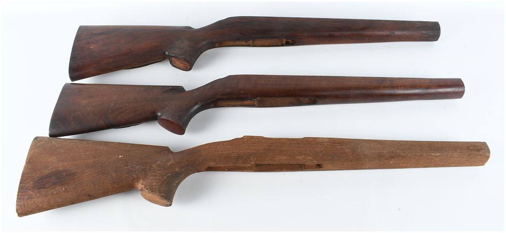Lot 1114: A Trio of Wooden Bolt Action Rifle Stocks