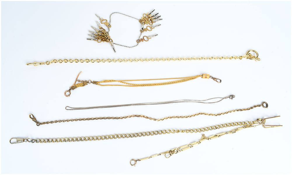 Lot 1163: A Collection of Antique and Vintage Watch Chains and Pocket Watch Keys