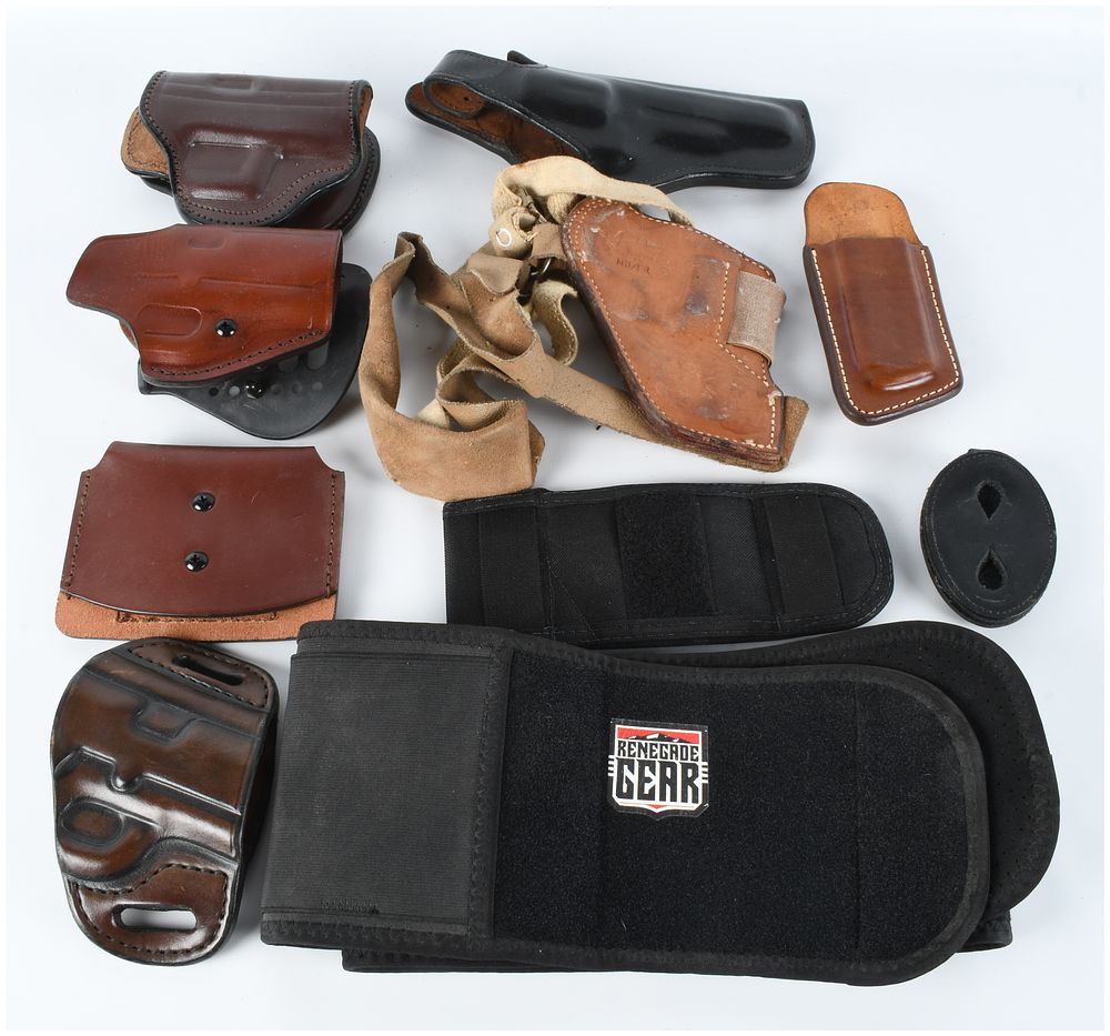 Lot 1235: A Collection of 10 Assorted Firearm Holsters and Carry Accessories