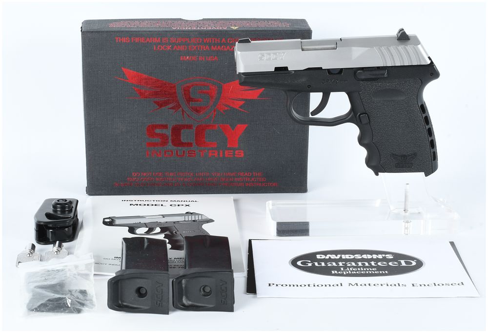 Lot 1251: SCCY Industries CPX-2 TT Semi-Automatic Pistol 9mm with 3.1 Inch Barrel