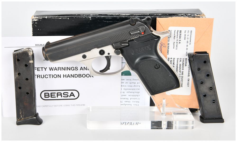 Lot 1281: Bersa Thunder 380 Semi-Automatic Pistol .380 ACP with 3.5 Inch Barrel