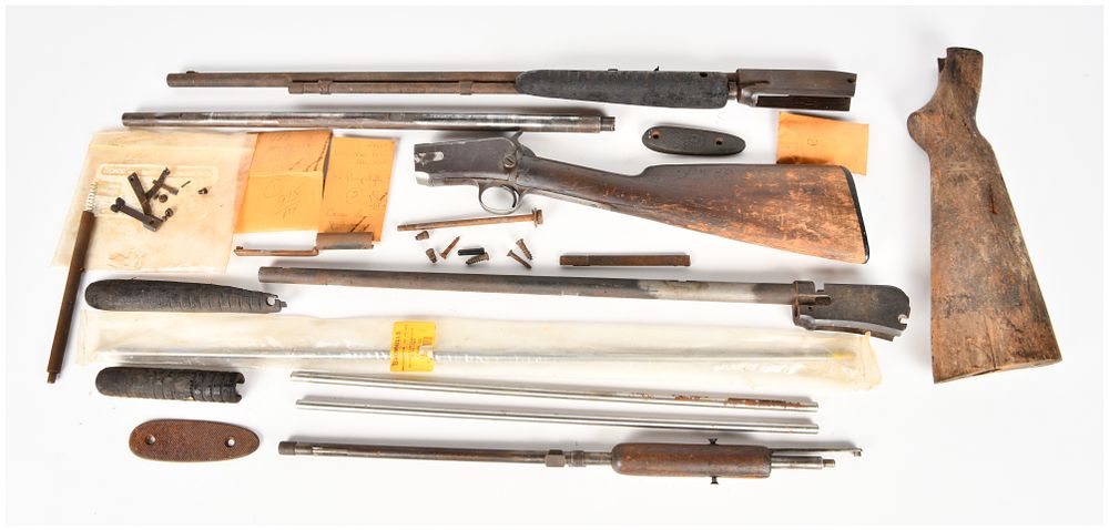 Lot 1284: Three Winchester Model 61, 06, and 1890 Pump Action Rifle Assemblies .22 Caliber for Parts/Repair