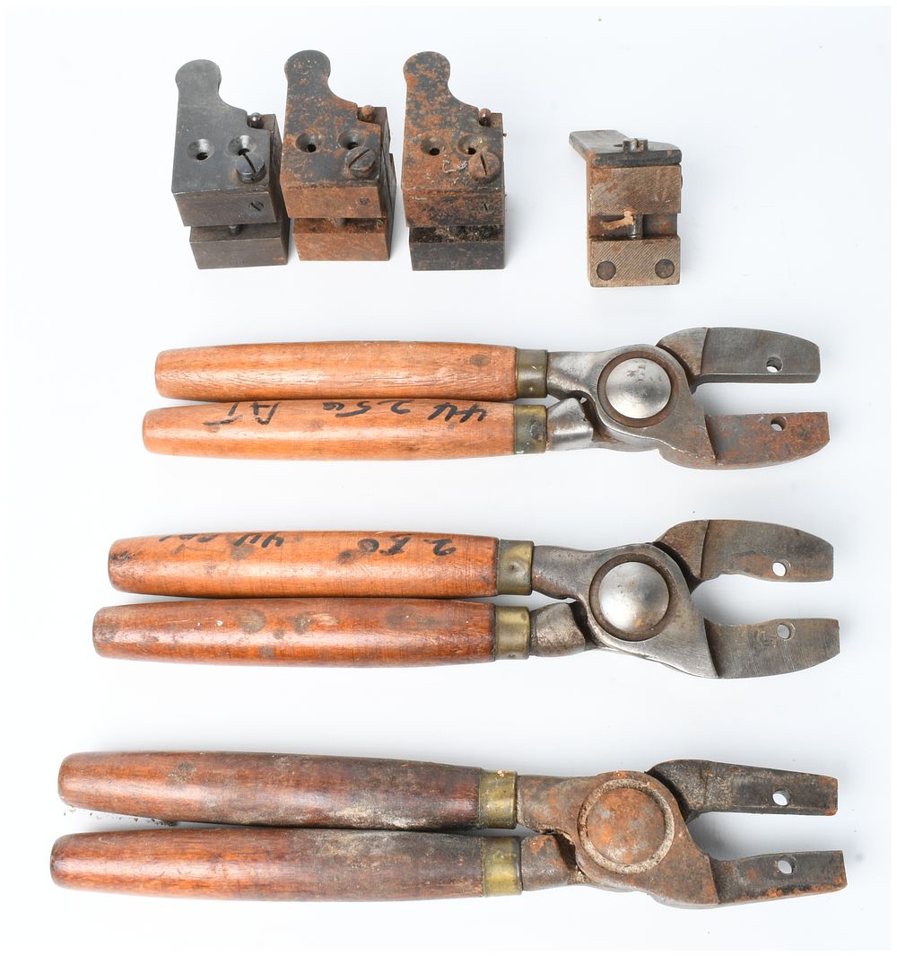 Lot 1294: A Group of Vintage Lyman Bullet Mold Blocks and Handles