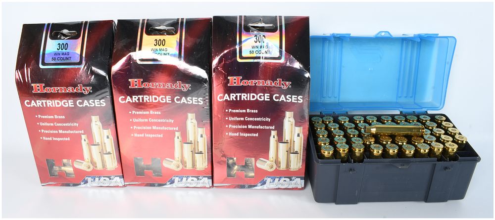 Lot 1303: A Lot of 196 .300 Win Mag Brass Cartridge Cases