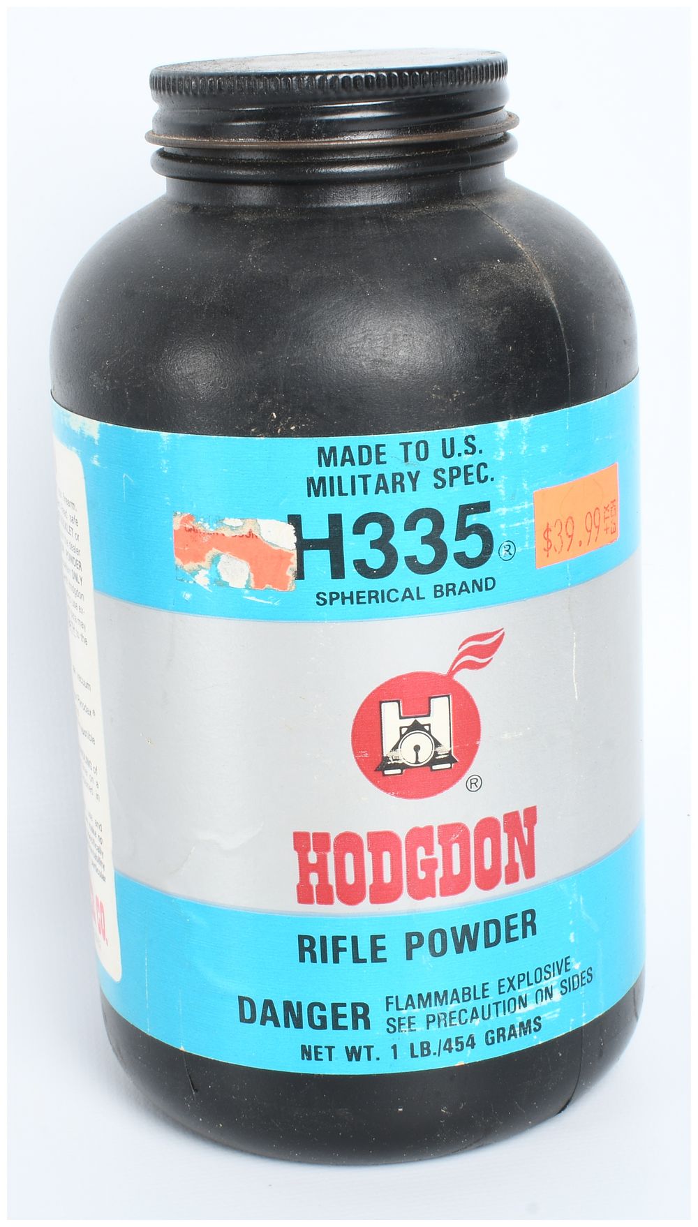 Lot 1304: Hodgdon H335 Spherical Rifle Powder 1 lb Container