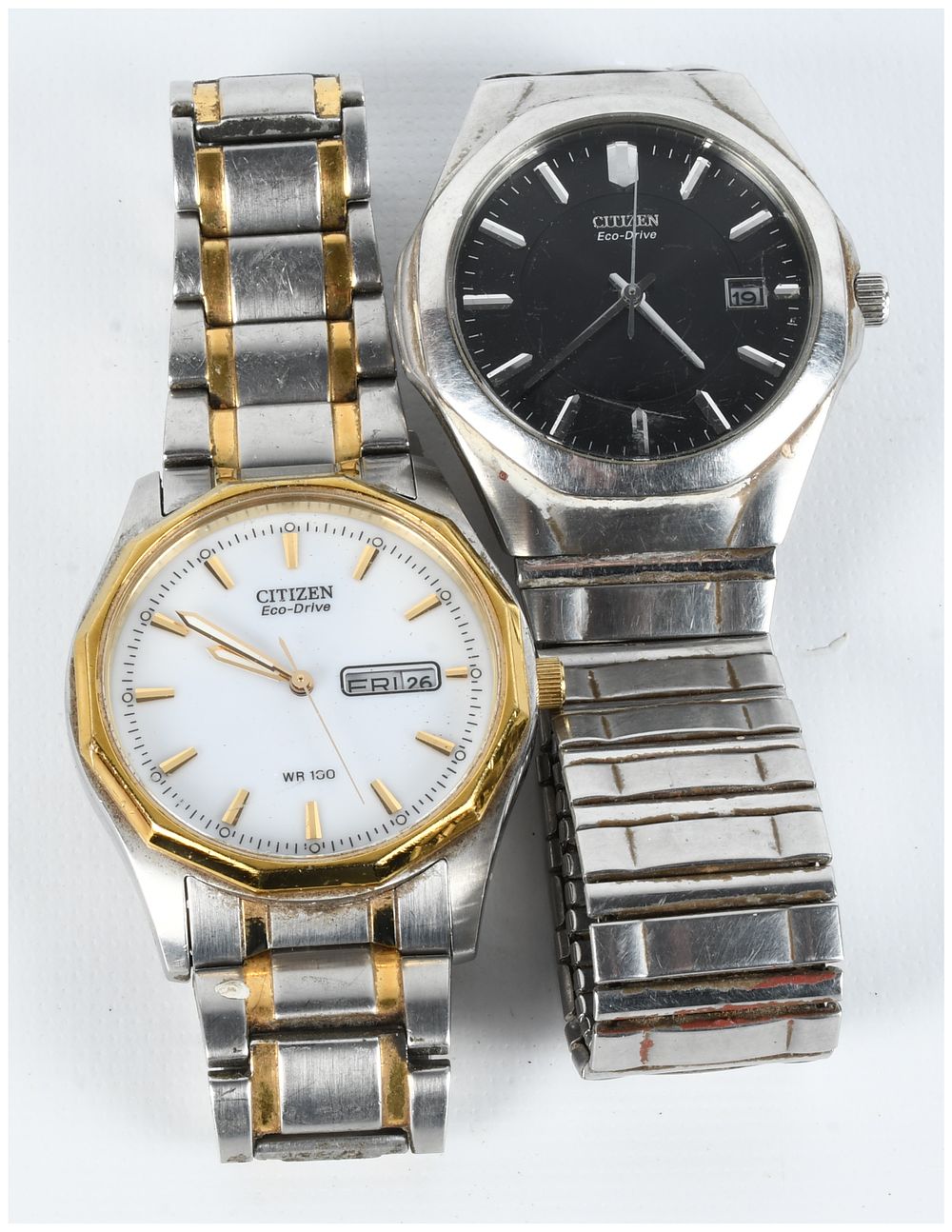 Lot 1352: A Pair of Citizen Eco-Drive Stainless Steel Wristwatches