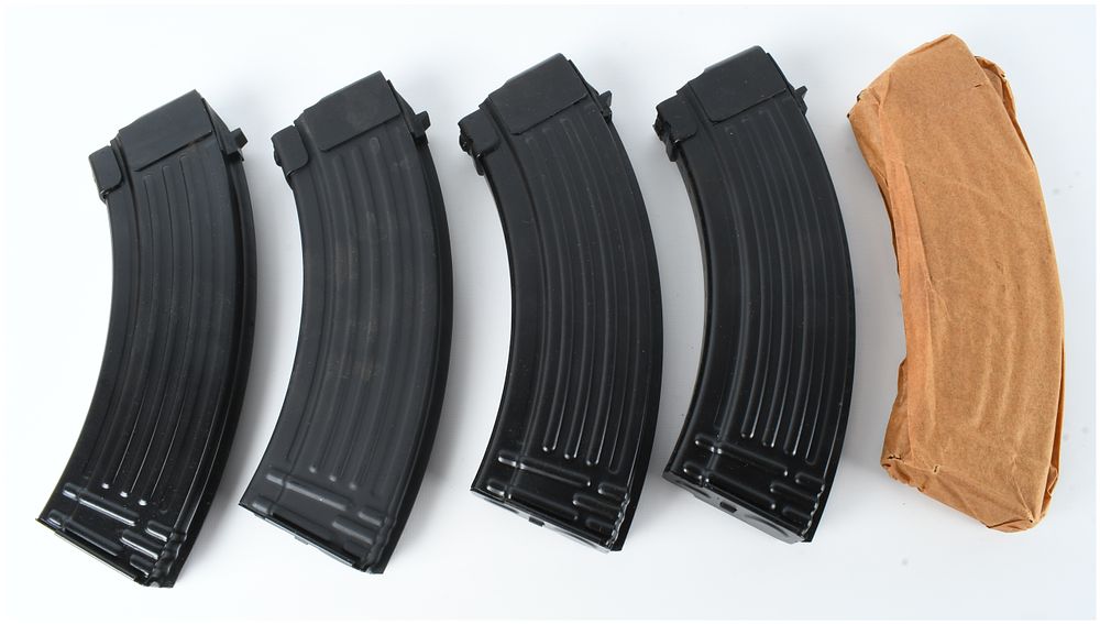 Lot 1414: A Lot of 5 Polish AK-47 Pattern 30-Round Magazines 7.62x39mm