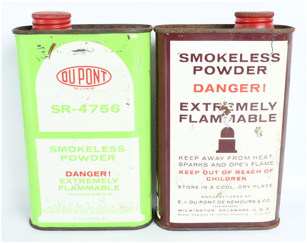 Lot 1424: A Pair of DuPont SR-4756 and IMR-4350 Smokeless Powder Canisters