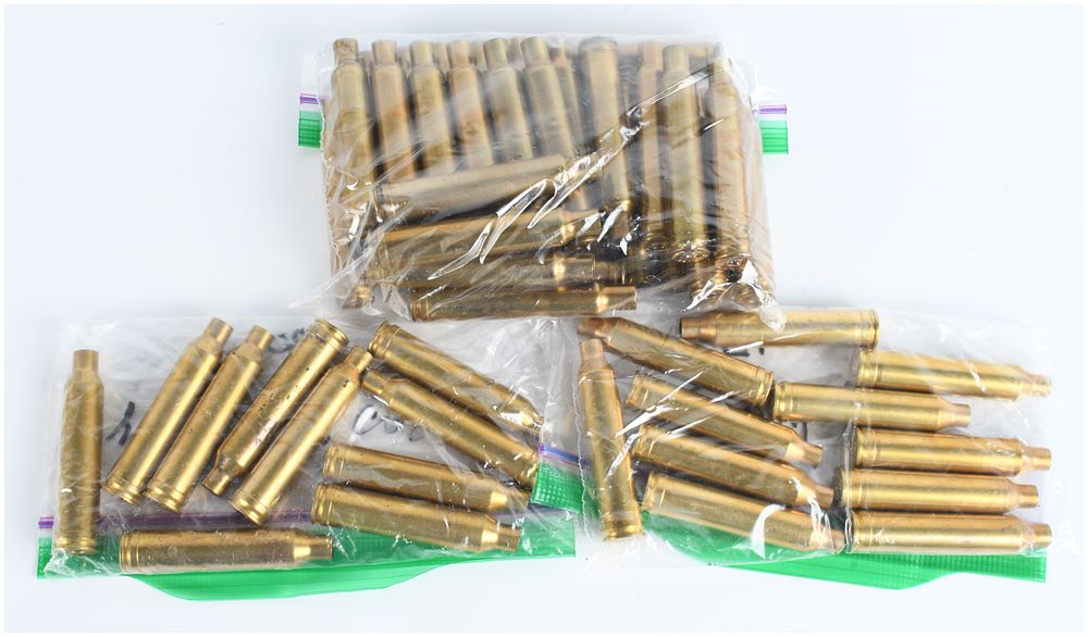 Lot 1481: A Lot of 59 Remington-Peters .264 Winchester Magnum Spent Brass Casings