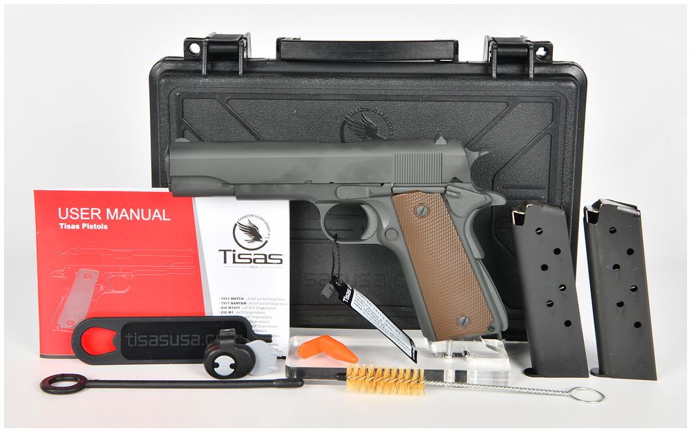 Lot 228: Tisas Model 1911A1 U.S. Army Semi-Automatic Pistol .45 ACP with 5 Inch Barrel