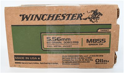 A Lot of 150 Rounds of Winchester M855 5.56mm NATO Ammunition. This lot features 150 rounds of 