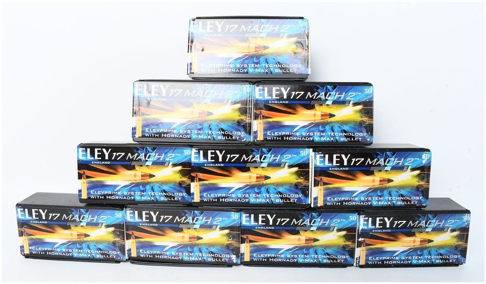 Lot 28: A Lot of 500 Rounds of Eley 17 Mach 2 Rimfire Ammunition