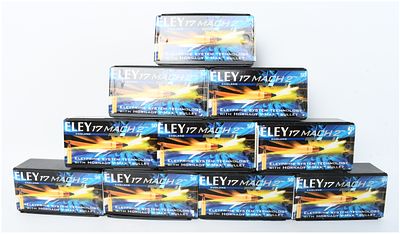 A Lot of 500 Rounds of Eley 17 Mach 2 Rimfire Ammunition. This lot consists of 500 rounds of 