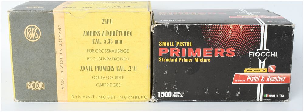 Lot 62: A Lot of 4000 RWS and Fiocchi Reloading Primers .210 Large Rifle and Small Pistol