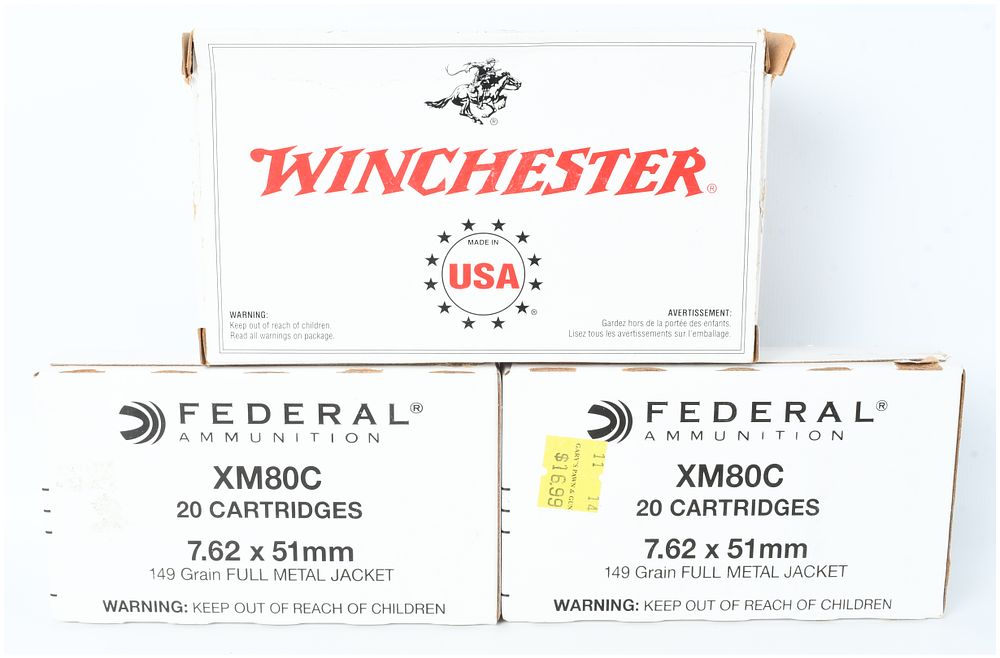 Lot 73: A Lot of 60 Rounds of Federal and Winchester 7.62x51mm Ammunition