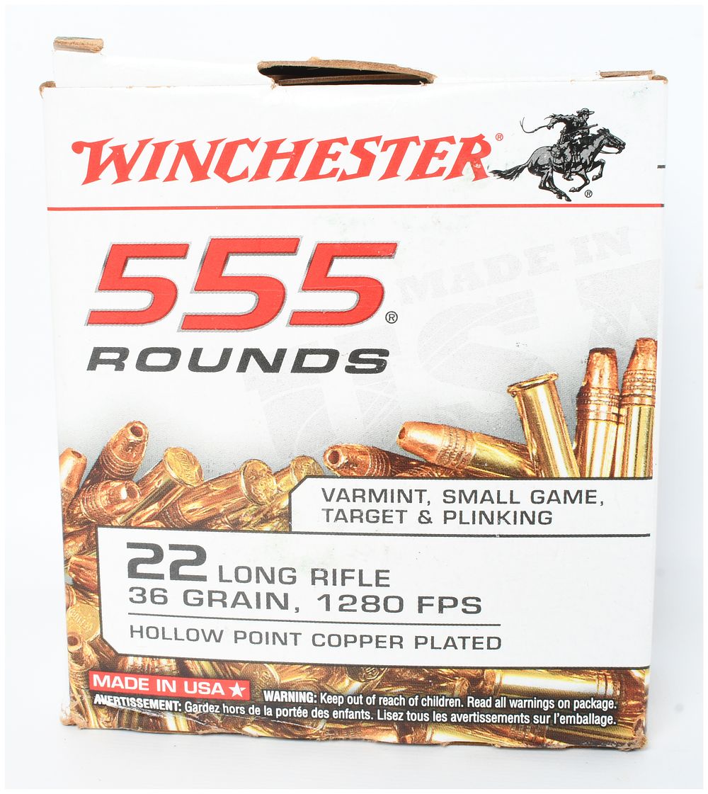 Lot 79: Winchester 555 Round Bulk Pack .22 Long Rifle Ammunition