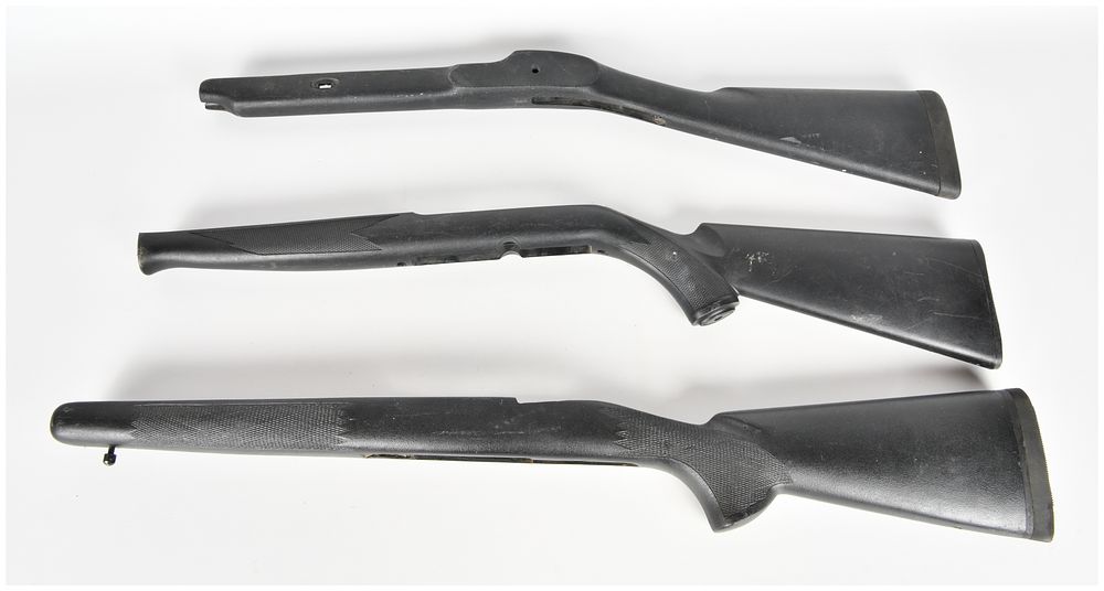 Lot 83: A Trio of Ruger Pattern Black Synthetic Rifle Stocks