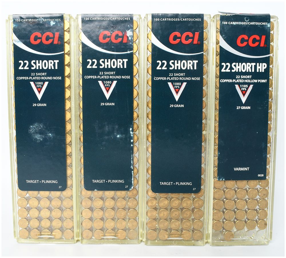Lot 88: A Lot of 396 Rounds of CCI .22 Short Ammunition