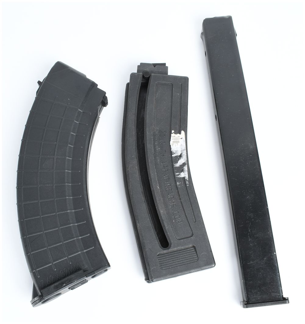 Lot 164: A Trio of Magazines for SKS, Chiappa M1-22, and Intratec TEC-9 Firearms