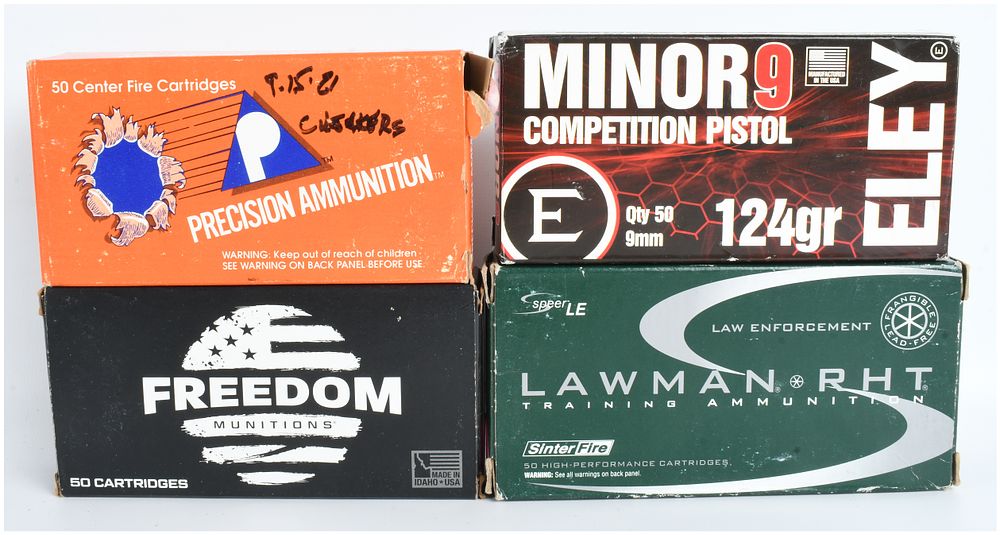 Lot 166: A Lot of 191 Rounds of Mixed 9mm Luger Centerfire Pistol Ammunition