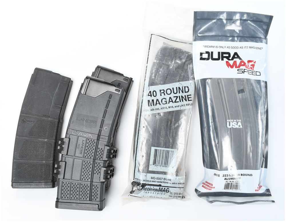 Lot 194: A Lot of 5 AR-15 Pattern Rifle Magazines .223 Remington / 5.56x45mm