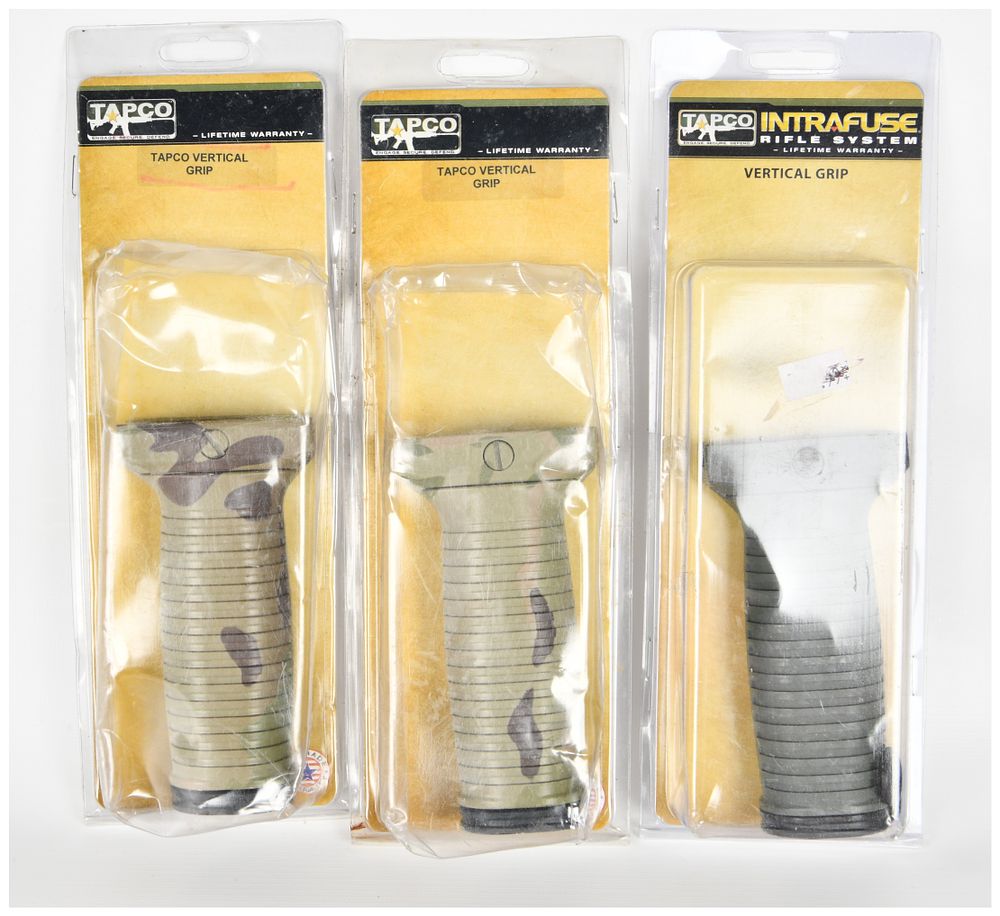 Lot 245: Three TAPCO Fusion and Intrafuse Vertical Foregrips