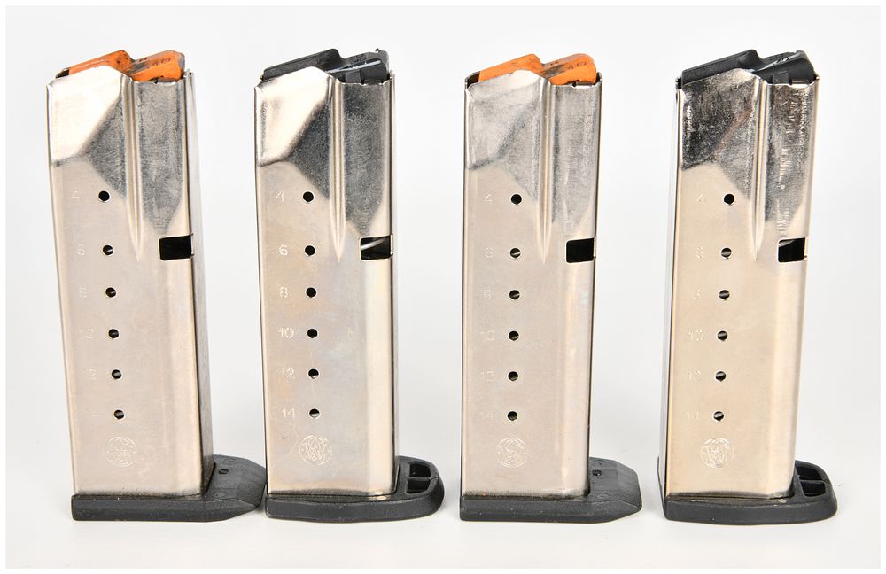 Lot 248: A Lot of 4 Smith & Wesson SW40VE .40 S&W 14-Round Magazines