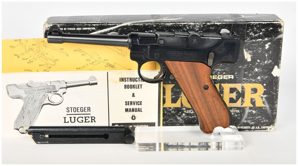 Lot 264: Stoeger Luger Toggle-Action Semi-Automatic Pistol .22 LR with 4.5 Inch Barrel