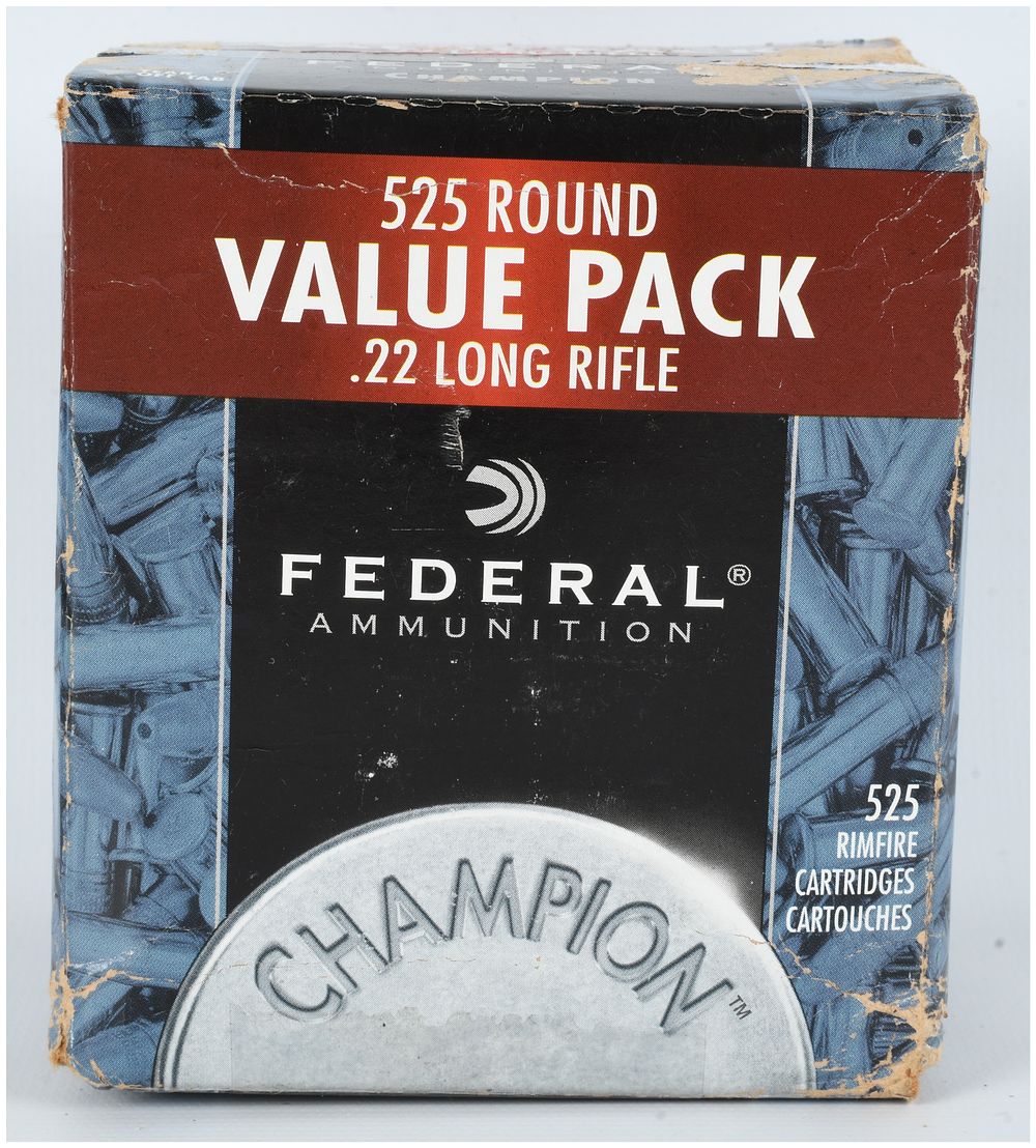 Lot 286: Federal Champion .22 Long Rifle Ammunition 525 Round Value Pack