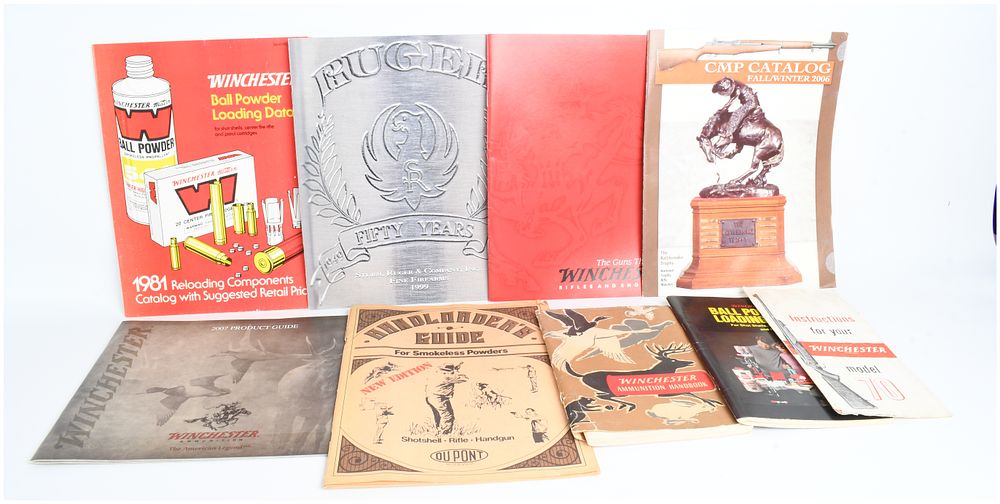 Lot 299: A Collection of Winchester, Ruger, and DuPont Firearms Catalogs and Loading Manuals, 1981-2007
