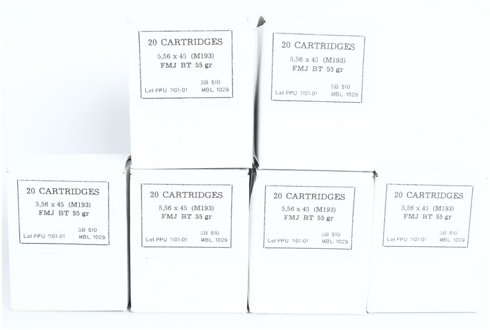 Lot 325: A Lot of 120 Prvi Partizan M193 Ammunition 5.56x45mm NATO