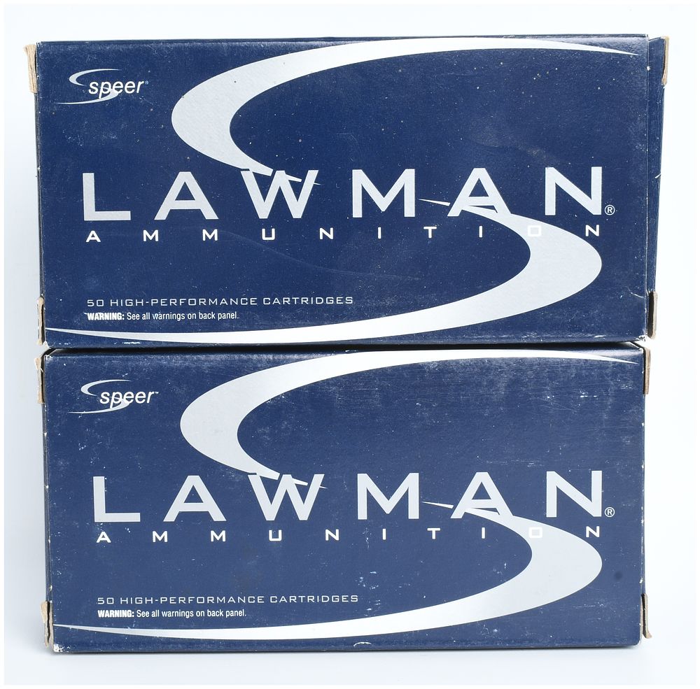 Lot 355: Speer Lawman 9mm Luger 115 Grain TMJ Ammunition 100 Rounds