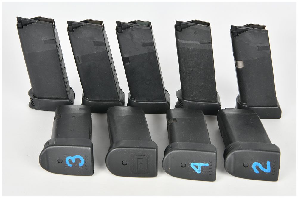 Lot 425: A Lot of 9 Glock 30 Semi-Automatic Pistol Magazines .45 ACP