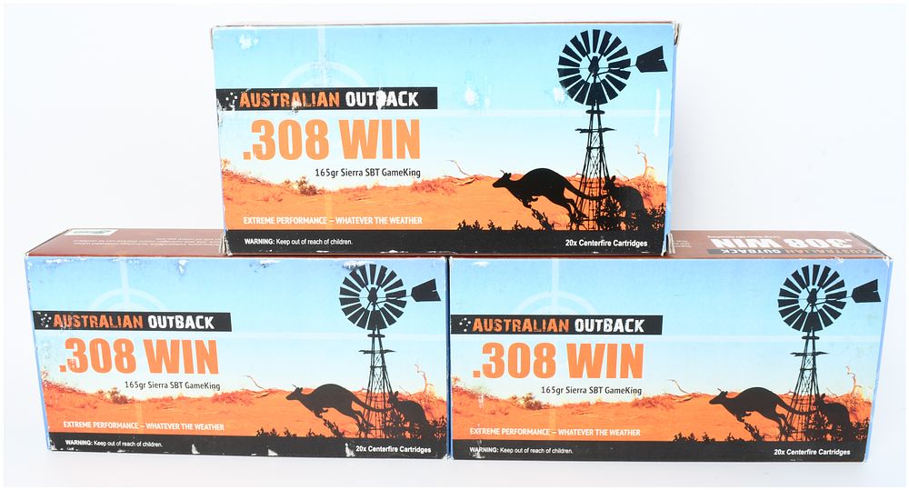 Lot 433: Australian Outback Sierra SBT GameKing .308 Winchester Ammunition 60 Rounds