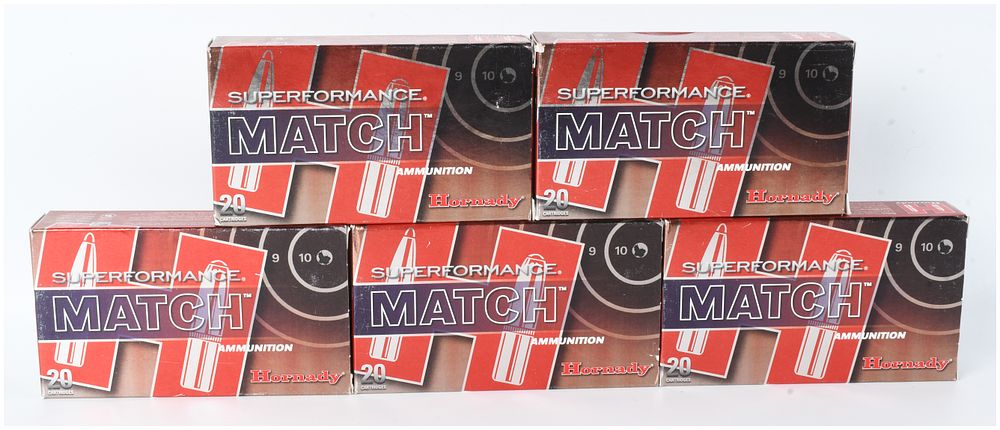 Lot 454: A Lot of 100 Rounds Hornady Superformance Match Ammunition .308 Winchester
