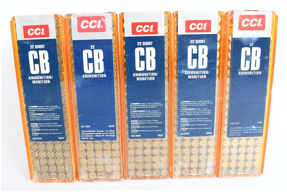 Lot 478: A Lot of 480 Rounds of CCI .22 Short CB Rimfire Ammunition