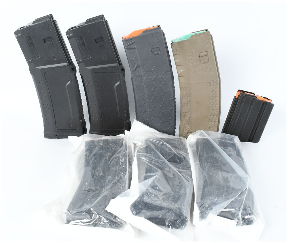 Lot 494: A Collection of 8 Assorted AR-15 Pattern Magazines 5.56x45mm NATO