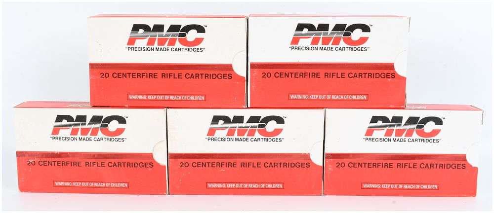 Lot 571: A Lot of 100 Rounds of PMC .222 Remington Centerfire Rifle Ammunition