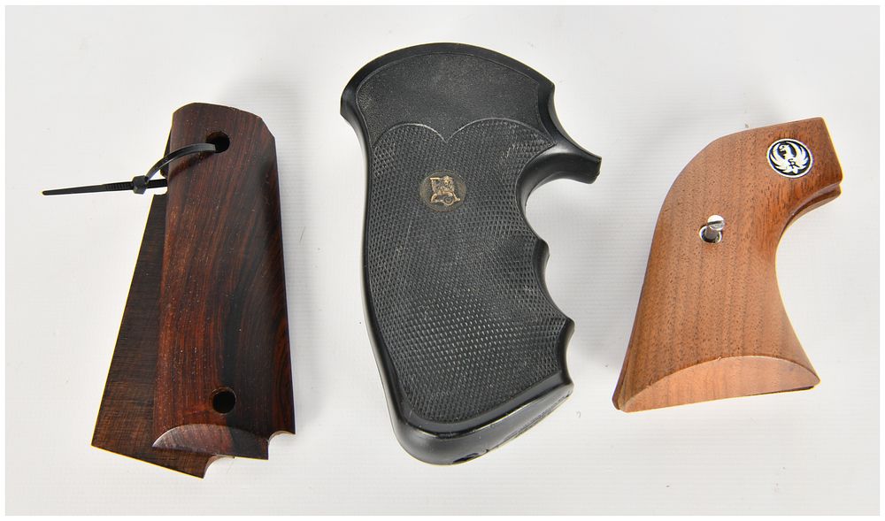 Lot 578: A Trio of Handgun Grips Including Pachmayr Gripper and Ruger Factory Panels