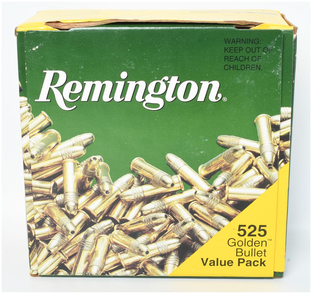Lot 589: A Lot of 525 Remington Golden Bullet .22 Long Rifle Rimfire Ammunition Cartridges