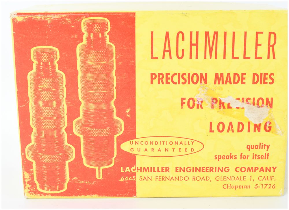 Lot 590: Lachmiller Engineering Company Two-Piece Reloading Die Set .222 Remington