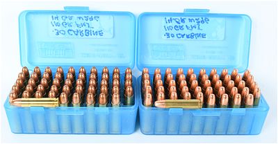 A Lot of 100 Rounds of .30 Carbine Ammunition. This lot consists of 100 rounds of .30 Carbine 
