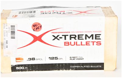 X-Treme Bullets .38 Special 125 Grain Copper Plated Flat Point Reloading Bullets Approximately 