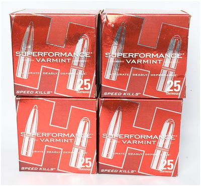 A Lot of 100 Hornady Superperformance Varmint .17 Hornet Cartridges. This lot consists of 100 