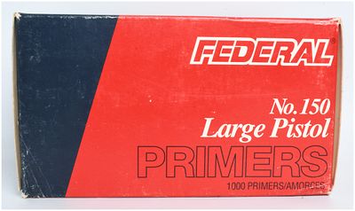 A Lot of 1000 Federal No. 150 Large Pistol Primers. This lot features a total of 1000 Federal 