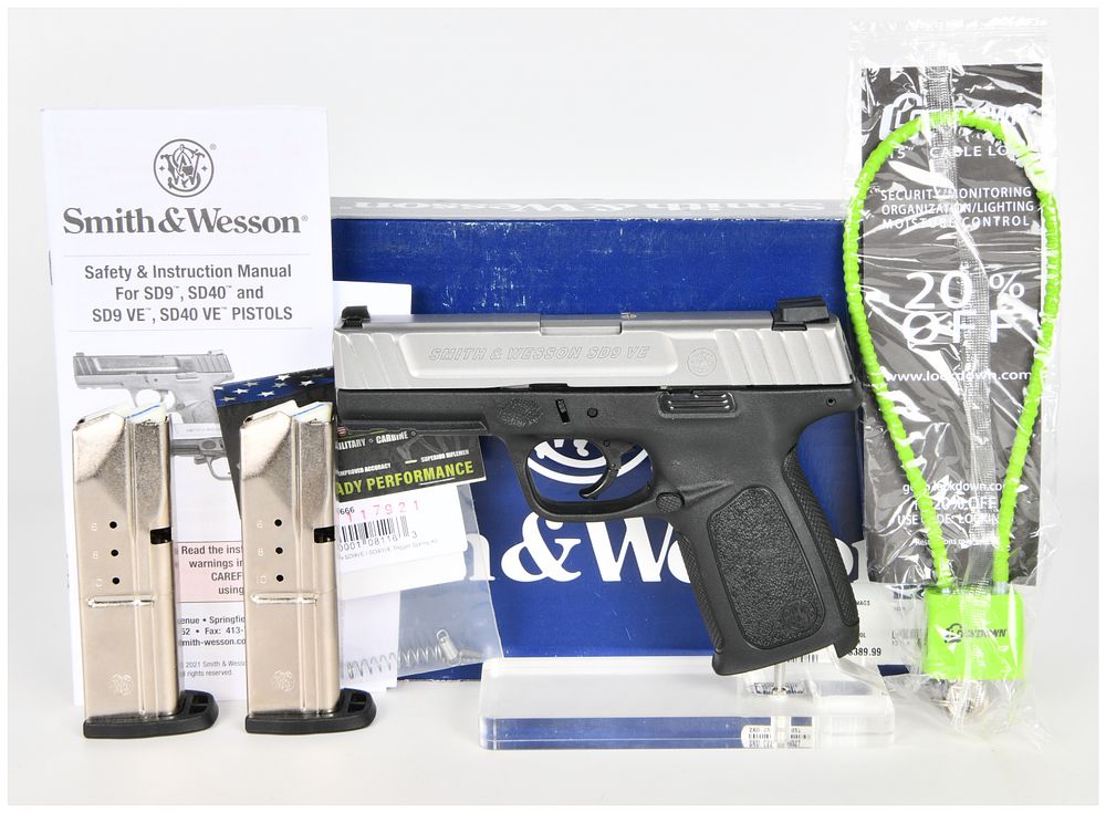 Lot 1059: Smith & Wesson SD9 VE Semi-Automatic Pistol 9mm with 4 Inch Barrel