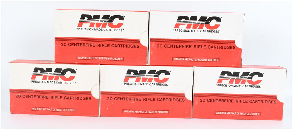 Lot 1060: A Lot of 100 Rounds of PMC .222 Remington Centerfire Rifle Ammunition