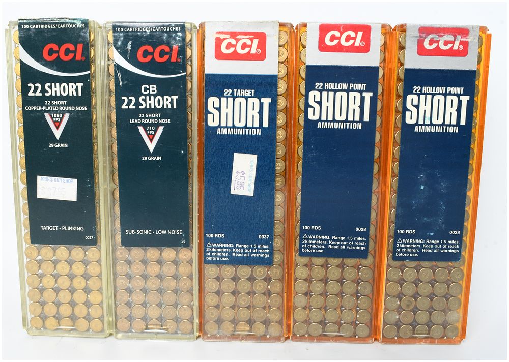 Lot 1087: CCI .22 Short Ammunition Lot of 500 Rounds